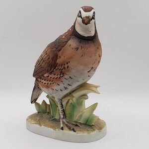 Lefton Bob White Bisque Color Quail Bird Porcelain Figurine Japan #KW2002